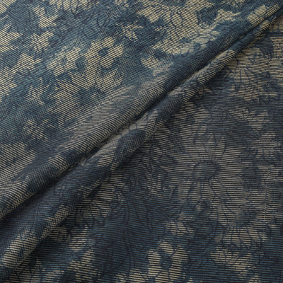 Blue - Bagru Indigo Hand Block Print Kota Doria Natural Dyed Cotton Fabric 08