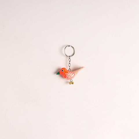 Bird - Handmade Paper Mache Keychain 05
