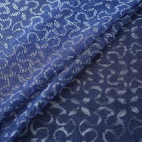 Bagru Indigo Hand Block Print Kota Doria Natural Dyed Cotton Fabric 04