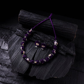 Handmade Fabart Beads Gs Necklace with Earrings Set 50