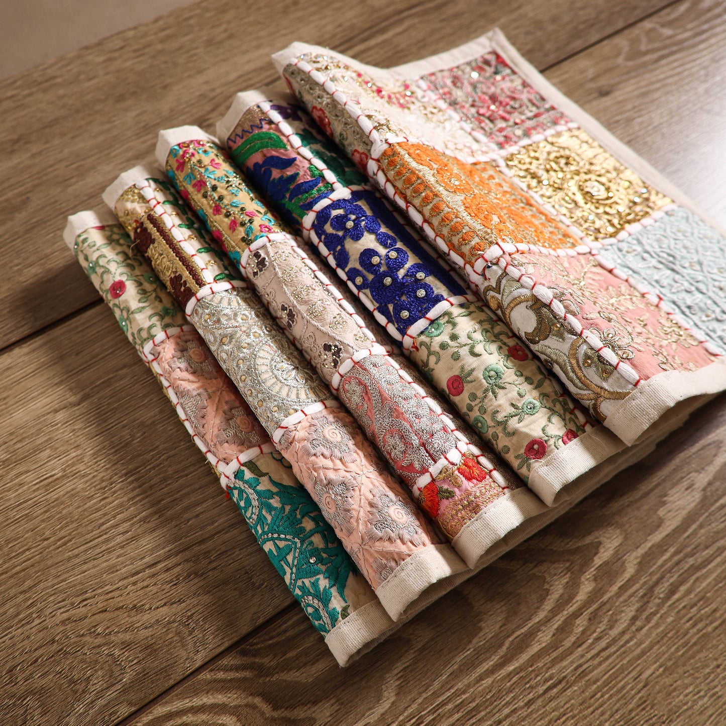 Khambadiya Patchwork Dining Table Mats (Set of 5) 06