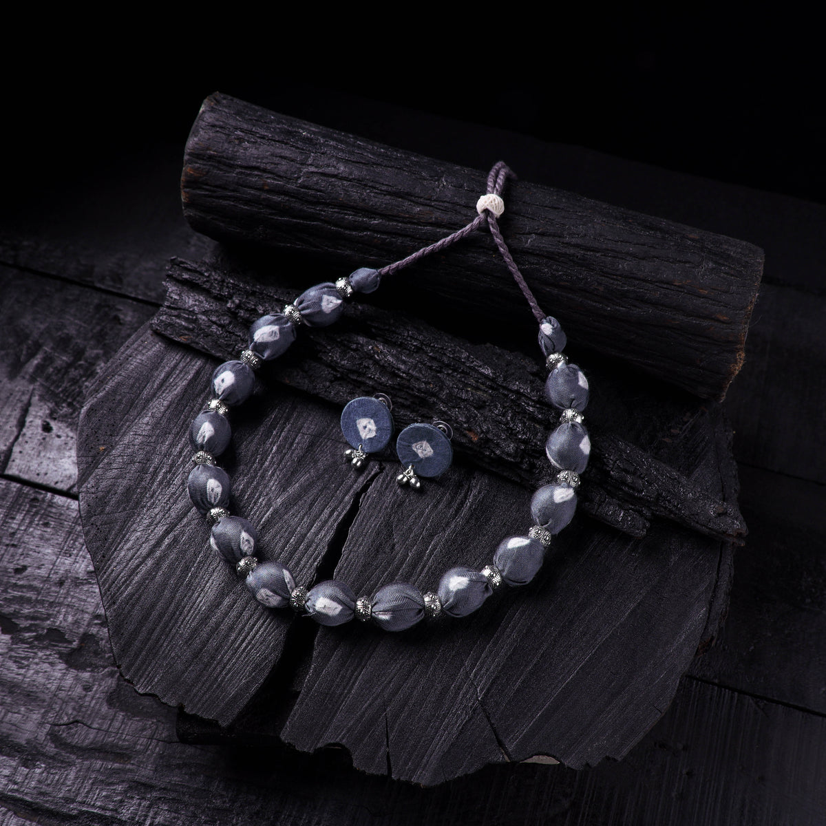 Handmade Fabart Beads Gs Necklace with Earrings Set 52