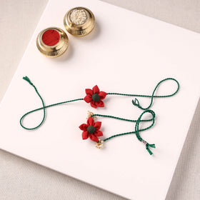 Flower Handmade Fabart Bhaiya Bhabhi Rakhi Set 112