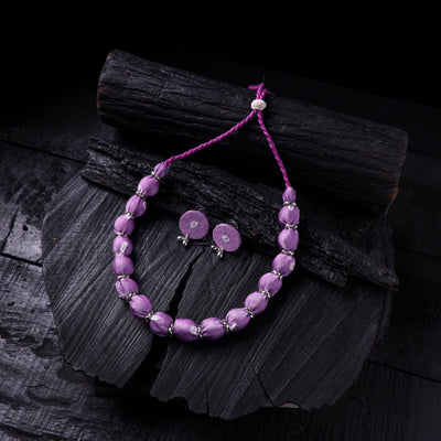 Handmade Fabart Beads Gs Necklace with Earrings Set 53