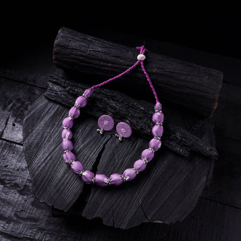 Handmade Fabart Beads Gs Necklace with Earrings Set 53