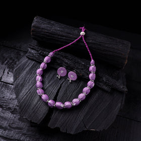 Handmade Fabart Beads Gs Necklace with Earrings Set 53