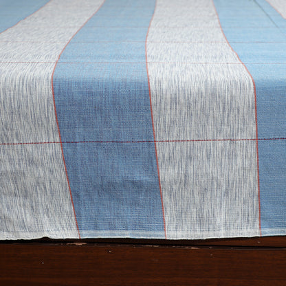 Blue - Pure Handloom Cotton Double Bed Cover (108 x 90 in)