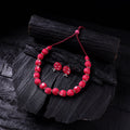 Handmade Fabart Beads Gs Necklace with Earrings Set 55