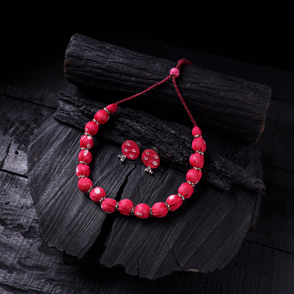 Handmade Fabart Beads Gs Necklace with Earrings Set 55