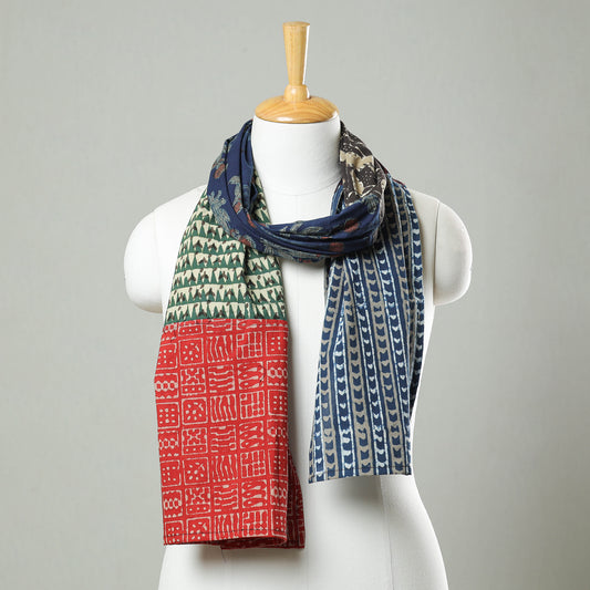 Multicolor - Patchwork Block Printed Cotton Stole 56