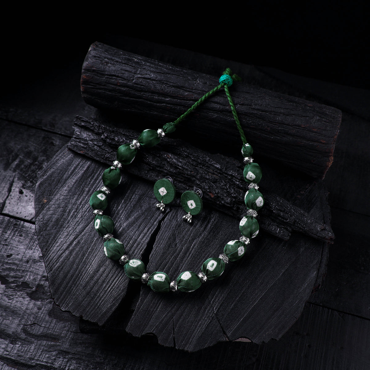 Handmade Fabart Beads Gs Necklace with Earrings Set 56