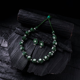 Handmade Fabart Beads Gs Necklace with Earrings Set 56