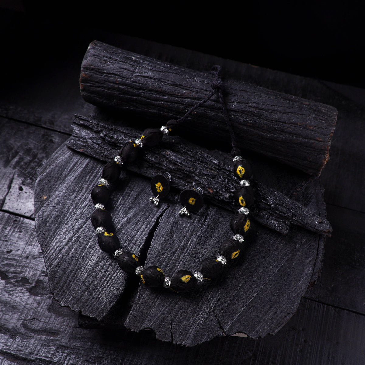 Handmade Fabart Beads Gs Necklace with Earrings Set 57