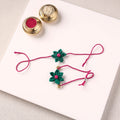 Flower Handmade Fabart Bhaiya Bhabhi Rakhi Set 119