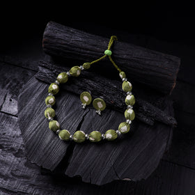 Handmade Fabart Beads Gs Necklace with Earrings Set 59