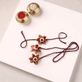 Flower Handmade Thread Work Fabart Rakhi with Lumba Set 122