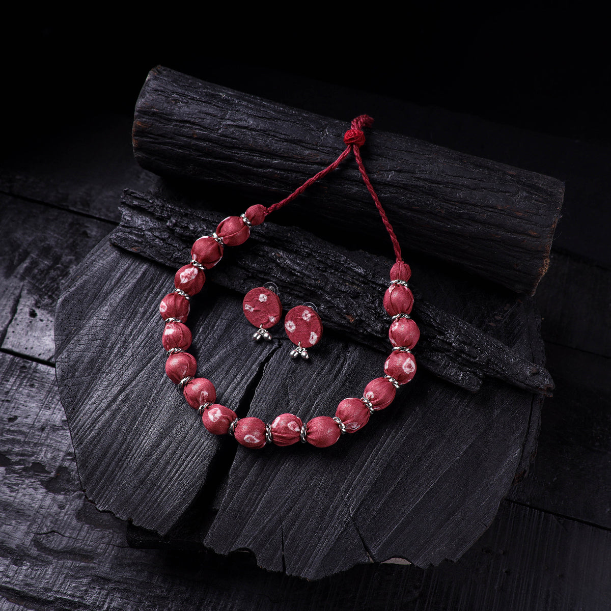 Handmade Fabart Beads Gs Necklace with Earrings Set 60