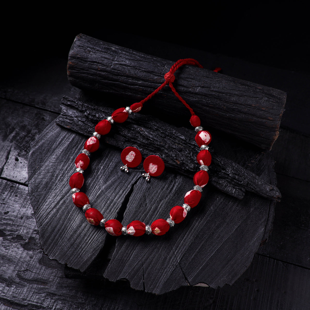 Handmade Fabart Beads Gs Necklace with Earrings Set 61