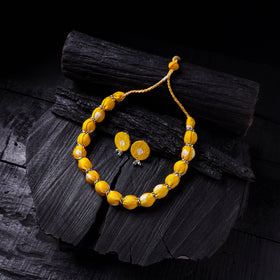 Handmade Fabart Beads Gs Necklace with Earrings Set 62