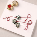 Flower Handmade Thread Work Fabart Rakhi with Lumba Set 129