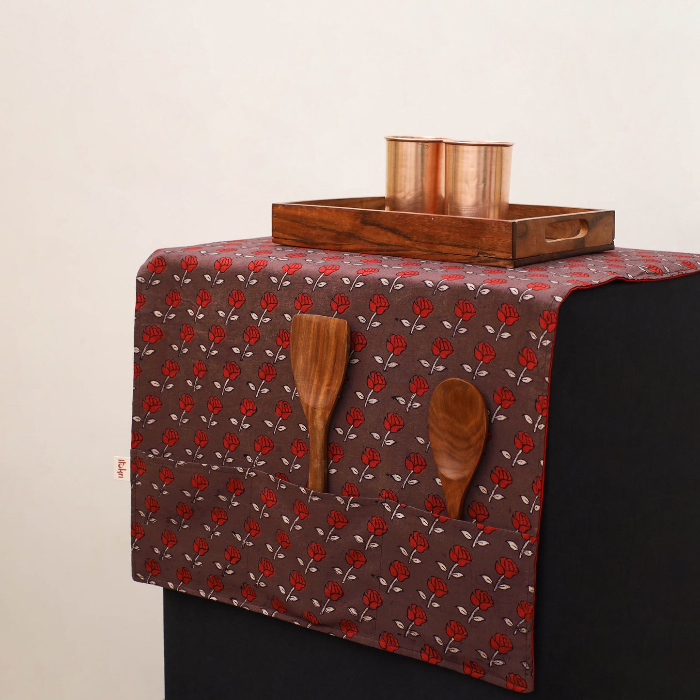 Handmade Fridge Top Cover with Multiple Pockets 134