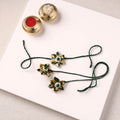Flower Handmade Thread Work Fabart Rakhi with Lumba Set 131