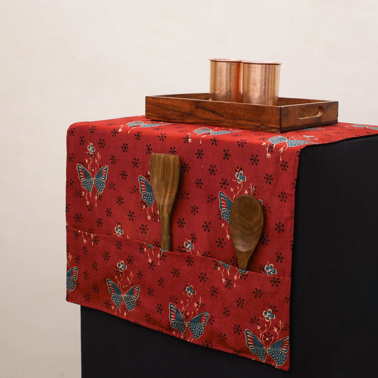 Handmade Fridge Top Cover with Multiple Pockets 136