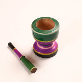  Handmade Lacquered Wooden Mortar & Pestle Set - Big 