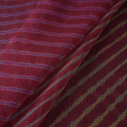 Maroon - Leheriya Tie-Dye Kota Doria Cotton Fabric 01