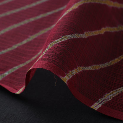 Maroon - Leheriya Tie-Dye Kota Doria Cotton Fabric 01