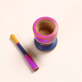  Handmade Lacquered Wooden Mortar & Pestle Set - Big 