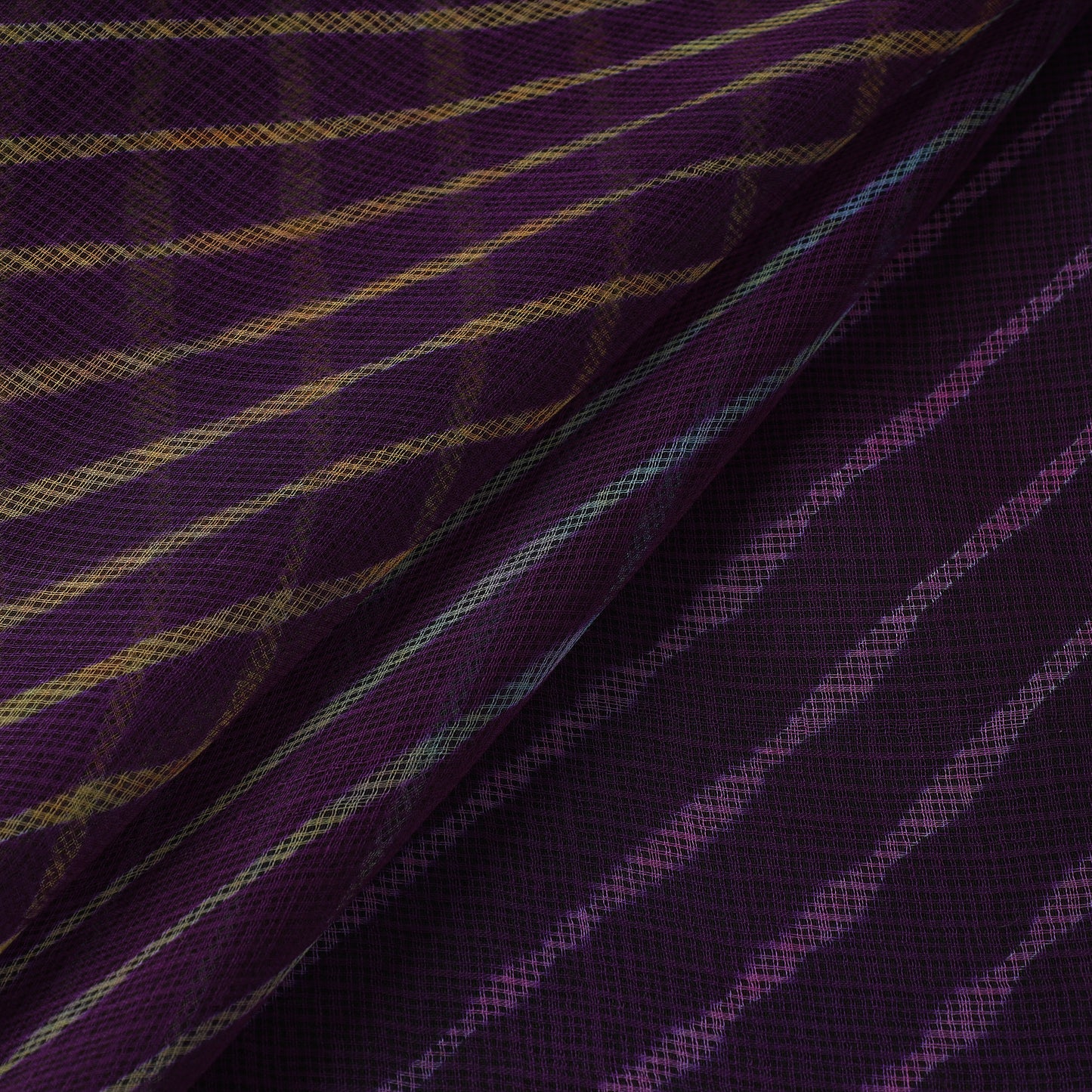 Purple - Leheriya Tie-Dye Kota Doria Cotton Fabric 03