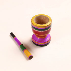  Handmade Lacquered Wooden Mortar & Pestle Set - Big 