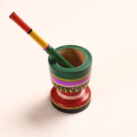  Handmade Lacquered Wooden Mortar & Pestle Set - Big 