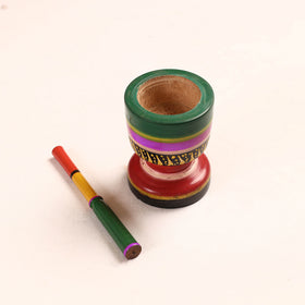  Handmade Lacquered Wooden Mortar & Pestle Set - Big 