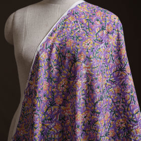 Purple - Sanganeri Hand Block Print Mangalagiri Cotton Fabric 06