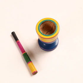  Handmade Lacquered Wooden Mortar & Pestle Set - Big 