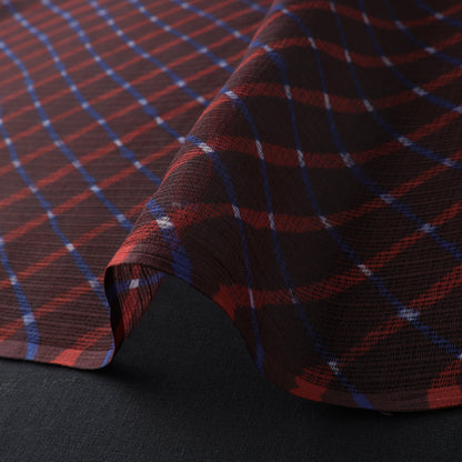 Maroon - Leheriya Tie-Dye Kota Doria Cotton Fabric 07