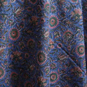 Blue - Sanganeri Hand Block Print Mangalagiri Cotton Fabric 04