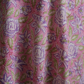 Pink - Sanganeri Hand Block Print Mangalagiri Cotton Fabric 03