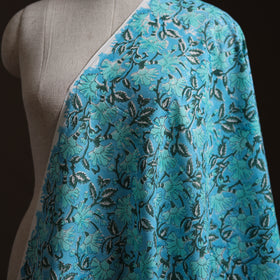 Blue - Sanganeri Hand Block Print Mangalagiri Cotton Fabric 02