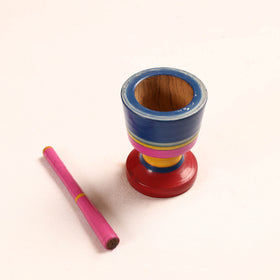  Handmade Lacquered Wooden Mortar & Pestle Set - Big 