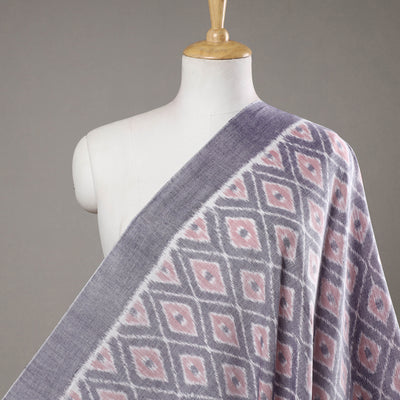 Grey - Maniabandha Ikat Weave Handloom Cotton Fabric