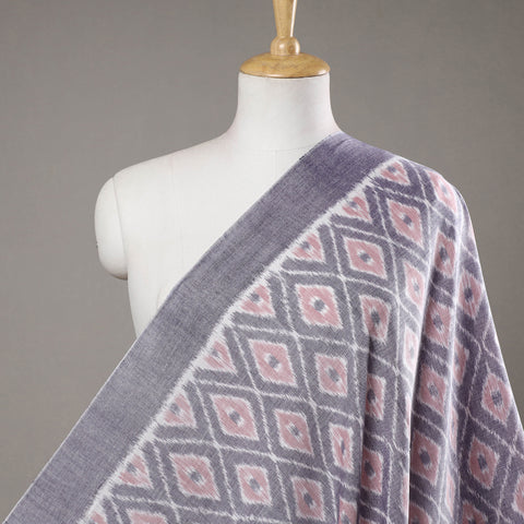 Grey - Maniabandha Ikat Weave Handloom Cotton Fabric
