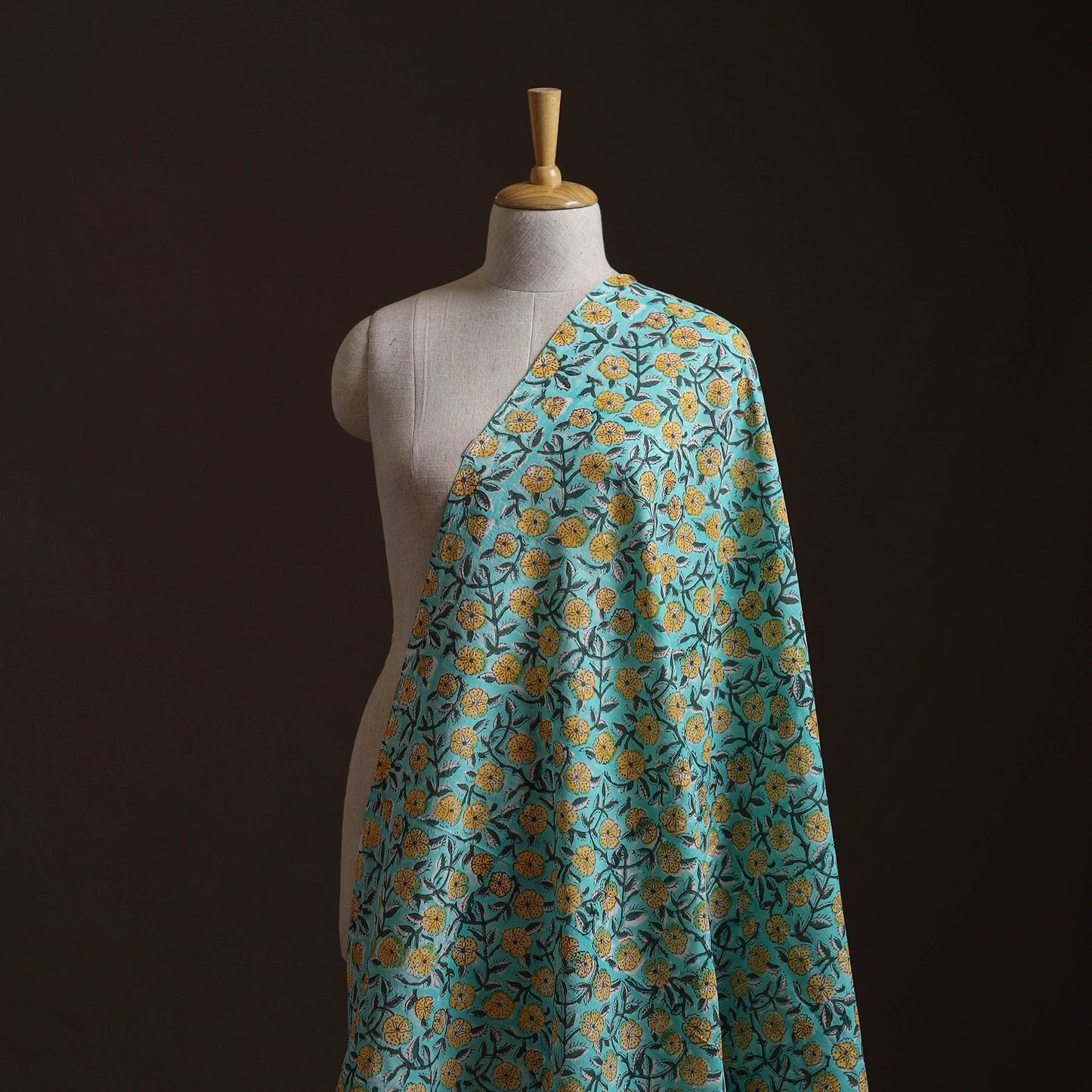 Sanganeri Hand Block Print Mangalagiri Cotton Fabric 01