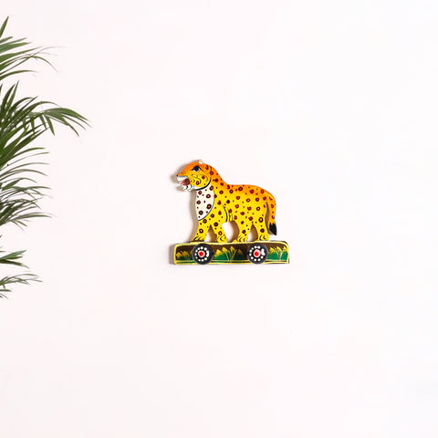 Yellow - Tiger Banaras Handpainted Wooden Home Decor Item 17