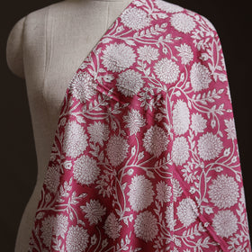 Pink - Pure Mul Cotton Sanganeri Hand Block Print Fabric 01