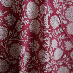 Pink - Pure Mul Cotton Sanganeri Hand Block Print Fabric 01