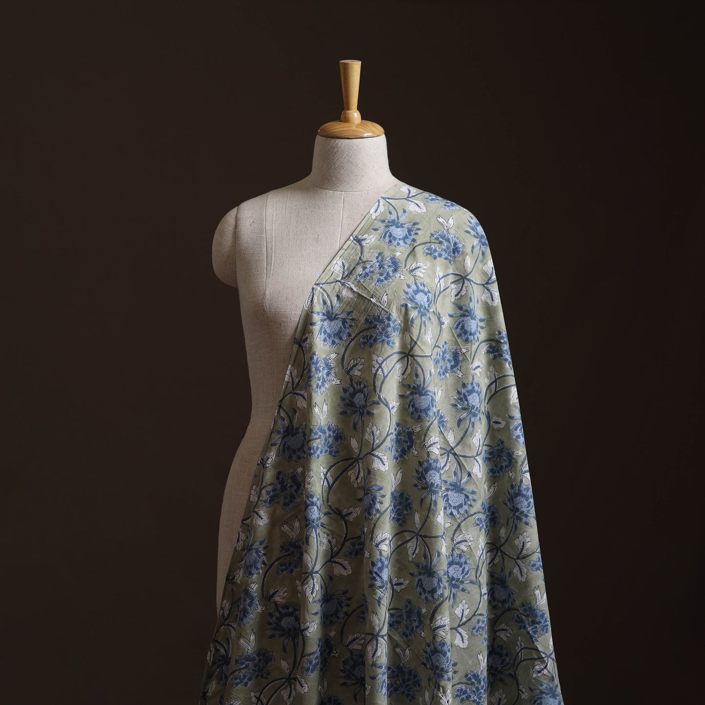 Brown - Sanganeri Block Print Cotton Fabric 09