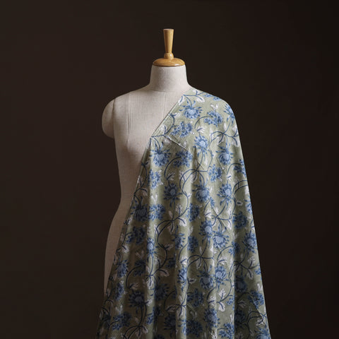Brown - Sanganeri Block Print Cotton Fabric 09